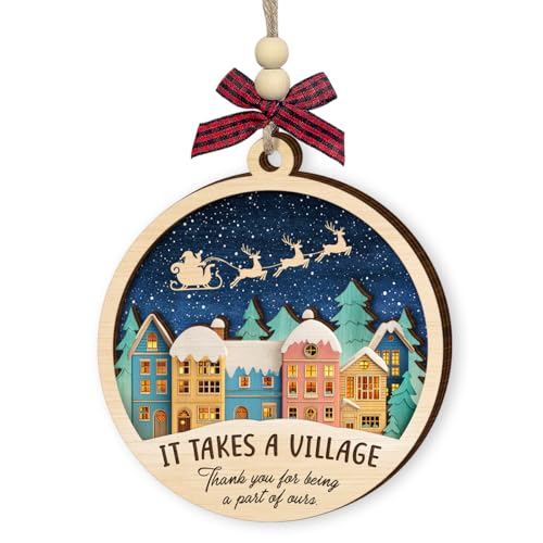 Thank You Wooden Christmas Ornament 2026 - Rustic Holiday Appreciation Decor