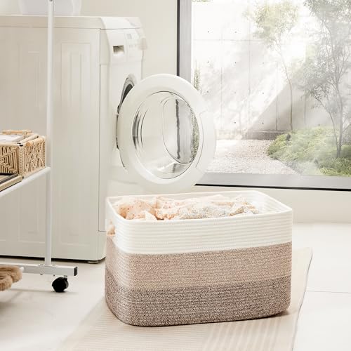Artfeel Rectangle Woven Storage Basket - Brown 100L Laundry Toy Blanket Organizer