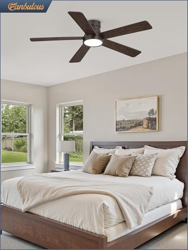 Fanbulous 42 Inch Modern Ceiling Fan with Light Remote Control, Flush Mount
