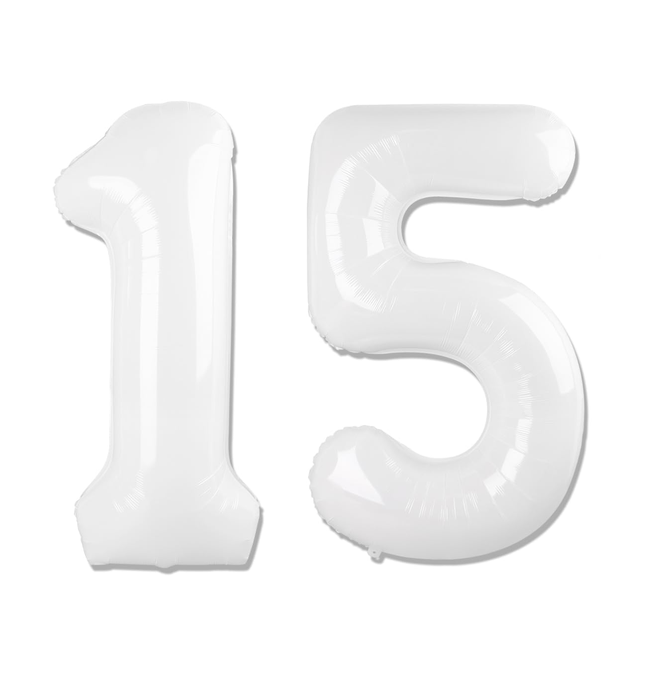 White Number 15 Balloon 40 inch, 15 Number Balloons, 15th White Birthday Decorations for Girls Boys 15 Year Old Party Supplies