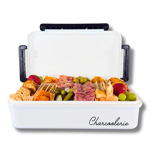 Portable Snackle Box with 16-Compartment Tray Ice Pack & Cooler Bag