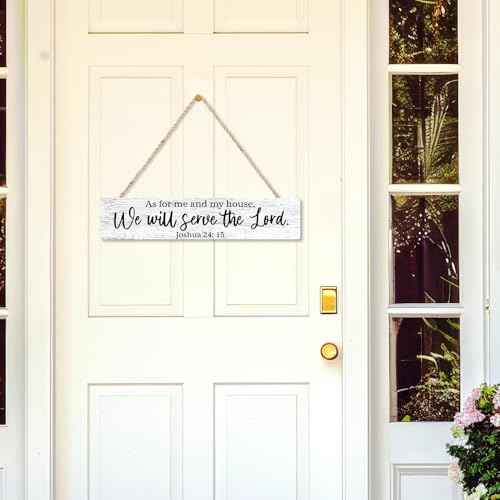 AGMDESIGN As for Me And My House We Will Serve The Lord Bible Verse Wood Sign, Christian Declaration Decor for Prayer Room Church, Faith-Based Wall Decor, Christian Jesus Hanging Wooden Plaque