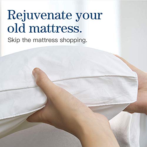COONP Queen Mattress Topper - White Extra Thick Cotton Pillow Top Bedding