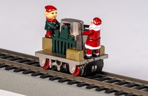 HO Scale Operating Gandy Dancer Christmas Train Car with Santa & Elf Crew