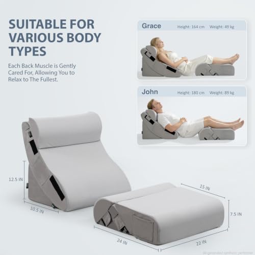 Orthopedic Wedge Pillow Set for Post-Surgery Recovery - Adjustable Support