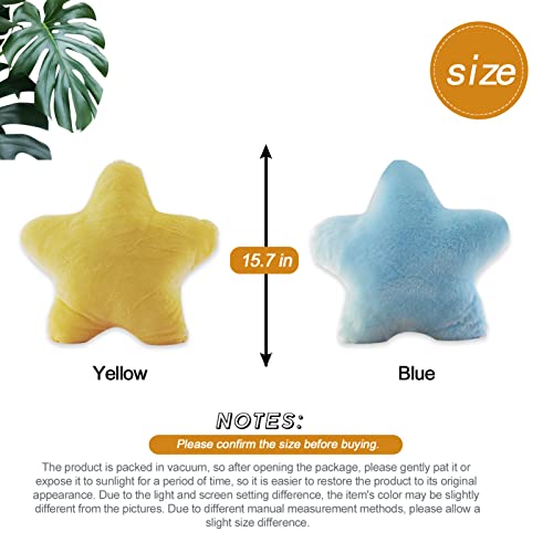 Star Pillow Plush Soft Star Shaped Throw Pillows Toy Stuffed Cushion Yellow 15.7"
