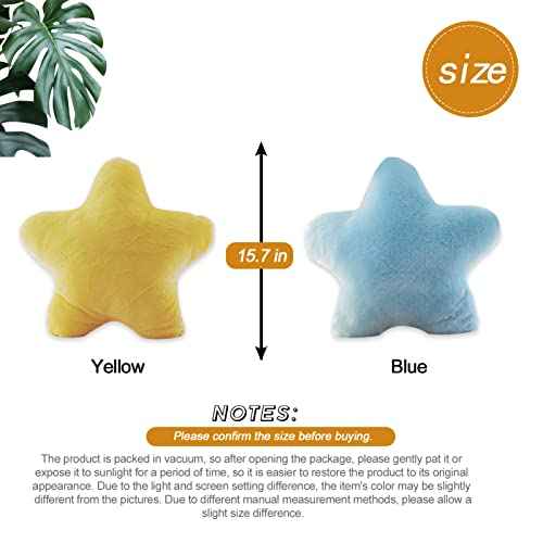 Star Pillow Plush Soft Star Shaped Throw Pillows Toy Stuffed Cushion Blue 16"