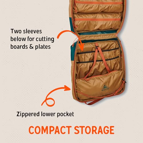 Kelty Camp Galley Deluxe Camp Kitchen Organizer Kit with Deep Pockets & Paper Towel Holder - Regular