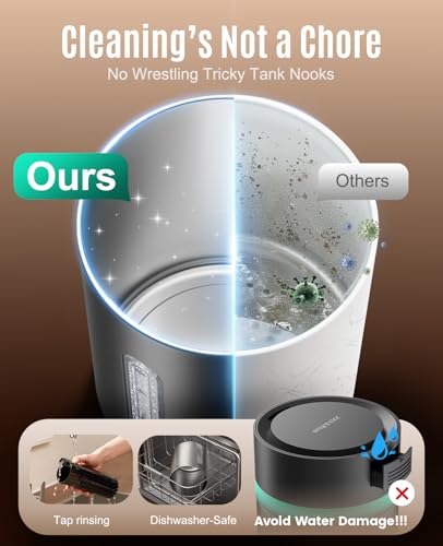 Stainless Steel Humidifier with Large 3.8L Capacity, Dishwasher Safe & Quiet Operation