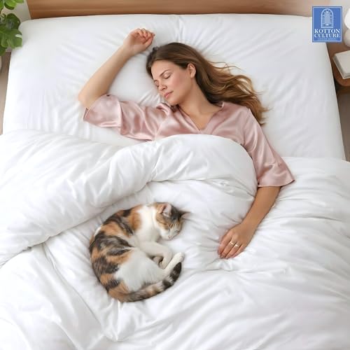 Kotton Culture White King Duvet Cover 100% Egyptian Cotton 600 Thread Count