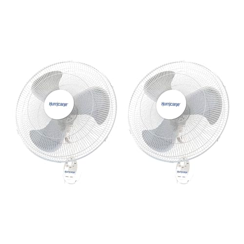 Hurricane Supreme 18-Inch Wall-Mount Oscillating Fan - 3 Speed Indoor Fan Pack