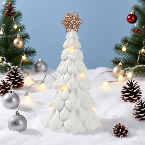 Cynkeyee Christmas Decorations Tree Tabletop Centerpieces - White