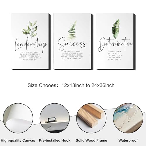 Picture 22 - 12 x 18 Inch Set of 3 Framed Canvas Wall Art - Motivational Office Decor