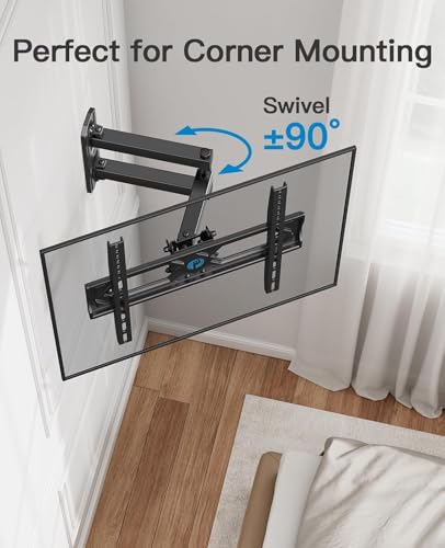 Pipishell Full Motion TV Wall Mount 26-65 Inch Up to 77 lbs - Adjustable Swivel & Tilt