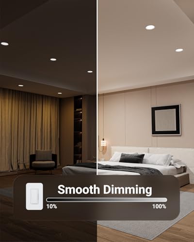 Sunco 6 Inch Canless LED Recessed Lights - Dimmable 5CCT, 14W, 12 Pack