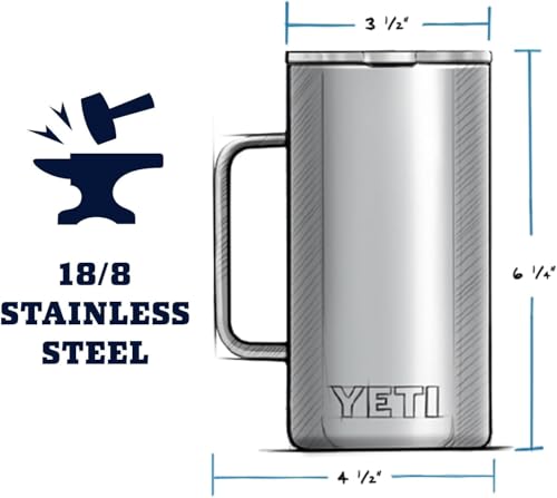 YETI Rambler 24 oz Mug - Insulated Stainless Steel with MagSlider Lid - Ridgeline