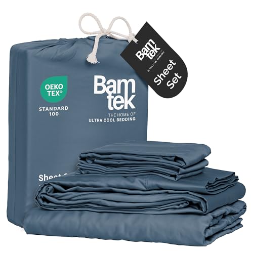 Storm Queen Size Bamboo Sheets 4PC Set - Viscose from Bamboo, Hypoallergenic & Breathable