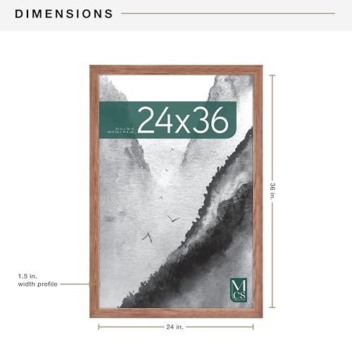 MCS Museum Poster Frame 24x36 Inch Medium Oak Woodgrain 1-Pack