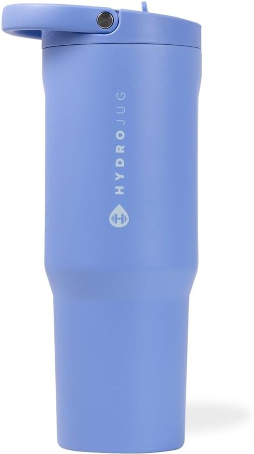 HydroJug Sport - 32oz Stainless Steel Tumbler with Straw | Vacuum Insulated & Leakproof Design, Light Blue