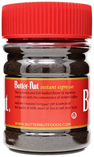 Butter-Nut Instant Dark Roast Espresso Coffee 2oz Pack of 12 - Rich & Smooth