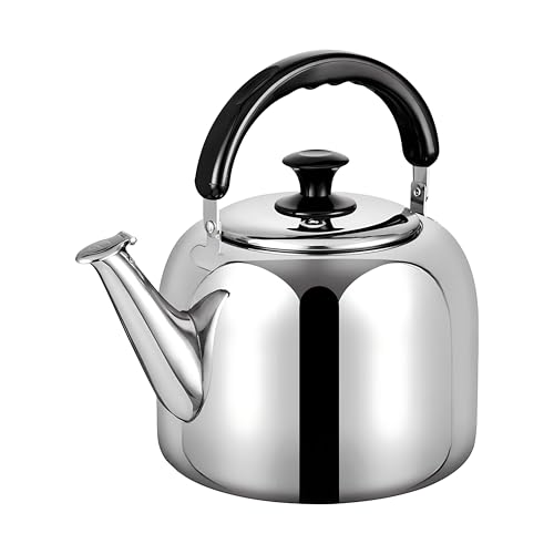 3.1 Quart Whistling Stovetop Tea Kettle - Food Grade 316 Stainless Steel, Fast Boil with Ergonomic Handle