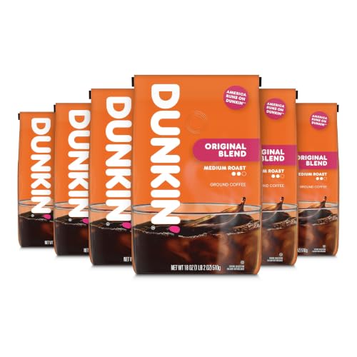 Dunkin’ Original Blend Medium Roast Ground Coffee - 18 Oz. Bags Pack of 6