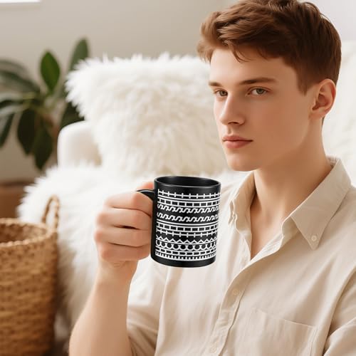 PYYEBFS Black 15 oz Hidden Message Ceramic Coffee Mug – Funny Gag Gift for Men & Women