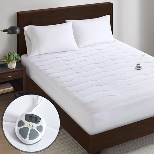 Serta Heated Mattress Pad Twin XL - Deep Pocket, 10 Heat Settings,