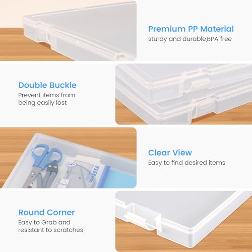 Stackable Scrapbook Paper Storage Box 12x12 Inches 5 Pack for Art Supplies & Crafts