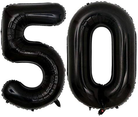 Jumbo Black 50 Number Balloons by [Brand Name] - Perfect for 50th Birthday Party Decorations