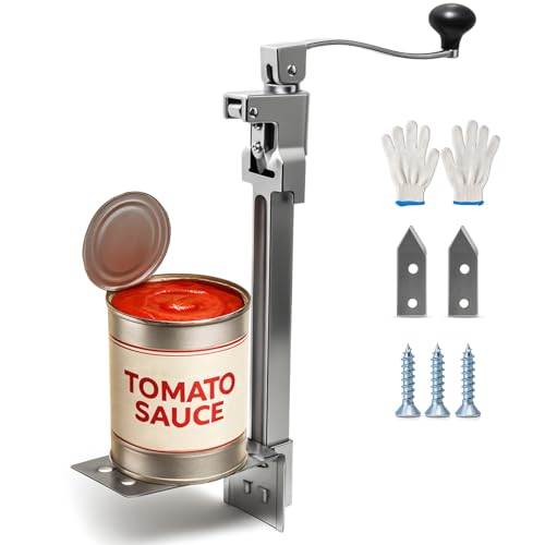 Commercial Can Opener Heavy Duty, Manual Tabletop with 2 Blades