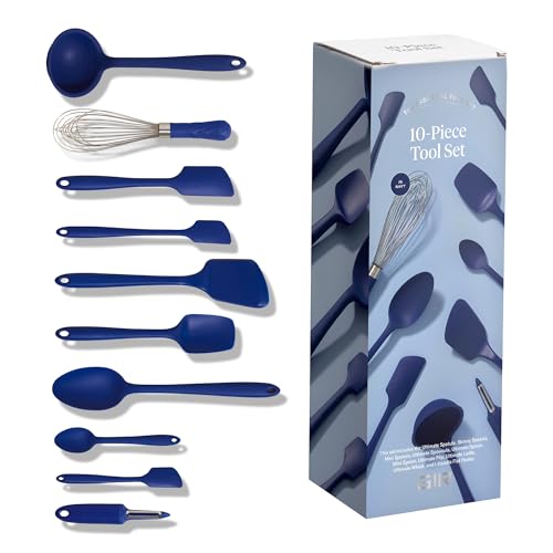 Navy 10-Piece Silicone Kitchen Utensil Set - Heat-Resistant & Durable