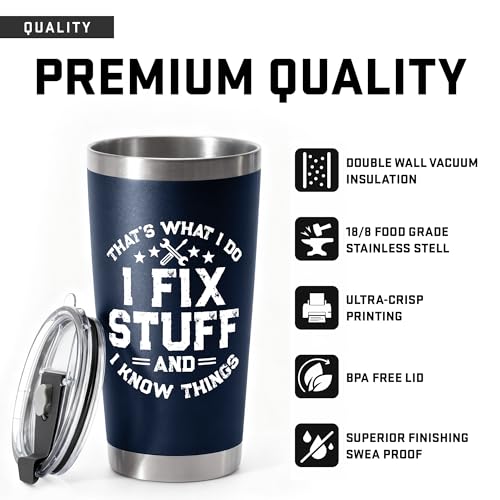 WITTSPOT Stainless Steel 20Oz Tumbler for Men & Dad - Perfect Gift for Fathers Day, Christmas & Birthdays - Men03