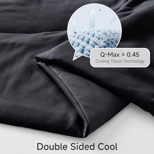 HOMFINE Cooling Comforter for Hot Sleepers Queen, Black 90"x90"