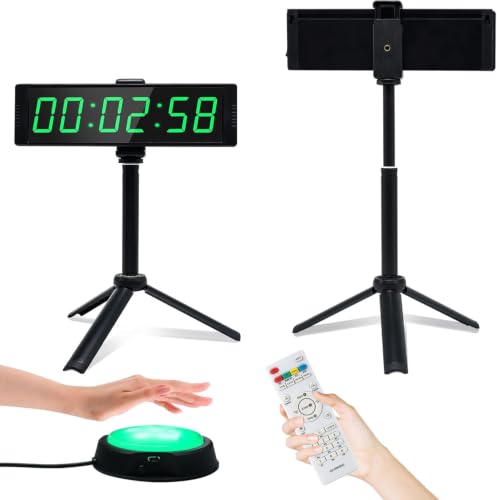 Plug-in Digital Gym Timer Clock with Stand, Large LED Countdown & Stopwatch for Home Fitness