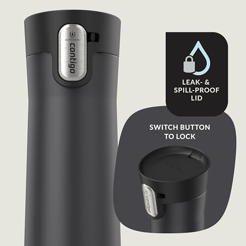 Insulated Travel Mug - Stainless Steel, 24oz, Leak-Proof, Matte Black