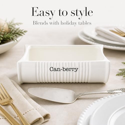 Mud Pie Can-Berry Ceramic Cranberry Serving Dish, Includes Spatula