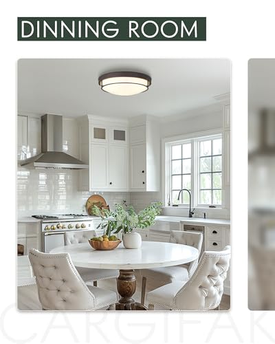 Cargifak 16 Inch Modern Flush Mount Ceiling Light with Frosted Glass and Oil Rubbed Bronze Finish - Variation: Oil-Rubbed Bronze 1 / 16 Inch