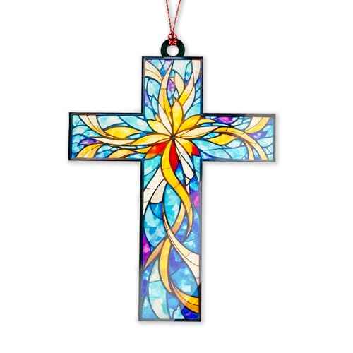 Cross Christmas Ornaments 2025, Jesus Christmas Decorations, Cross Ornament for Tree, Religious Gifts for Women, Nativity Cross Christian Gift for Xmas Holiday Church, Bible Gifts, Grace, New Year