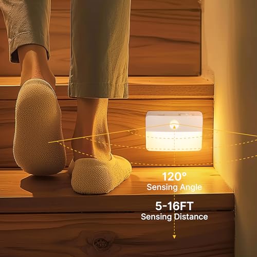 White Rechargeable 8-Pack Indoor Motion Sensor Stair Lights - Warm White
