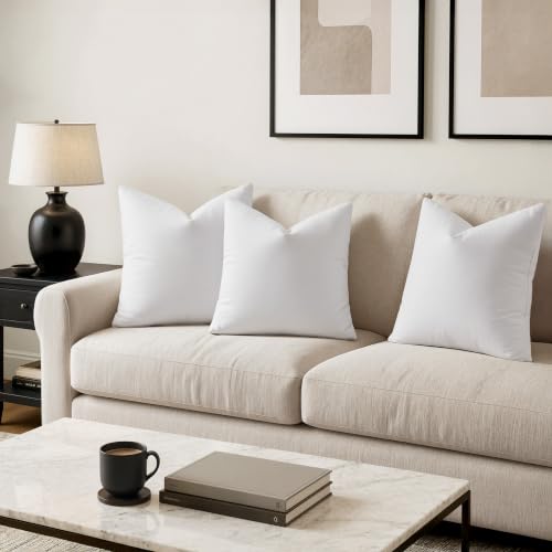 28x28 Inch Feather Down Pillow Inserts Set of 2 - Soft & Fluffy Support - Variation of 2 / 28x28 Inch