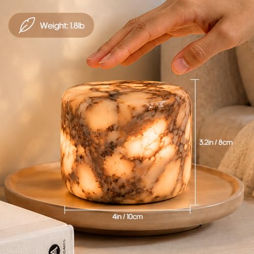 Calacatta Purple Marble Night Light Touch Control Rechargeable Table Lamp 3‑Way Dimmable Bedside Lamp