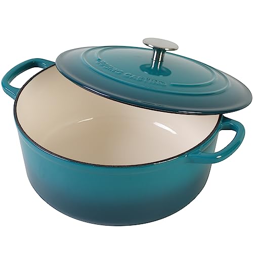 Darkcyan 5.5 Quart Enamel Cast Iron Dutch Oven with Lid & Dual Handles