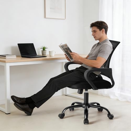 OLIXIS Office Desk Chair Black Ergonomic Computer Chair with Lumbar Support - Variation 2