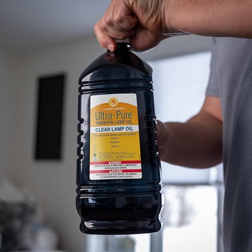 Lamplight Ultra-Pure 128 oz Liquid Paraffin Lamp Oil - Clear, Sootless & Smokeless Indoor Fuel