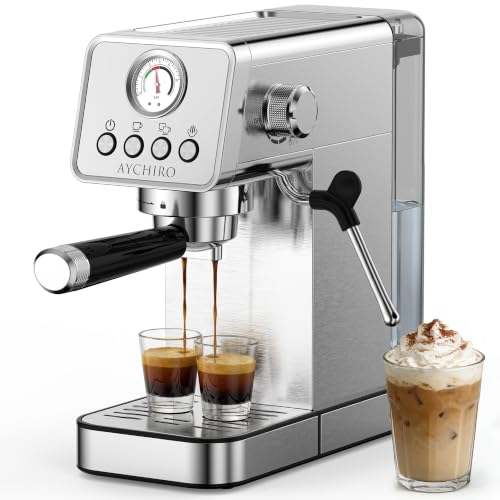 AYCHIRO 20-Bar Espresso Machine with Steam Wand & Removable Water Tank