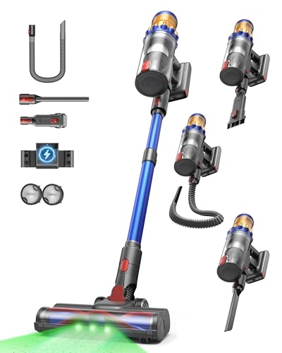 Cordless Stick Vacuum Cleaner 650W 55Kpa with 70-Min Runtime, Self-Standing, Anti-Tangle