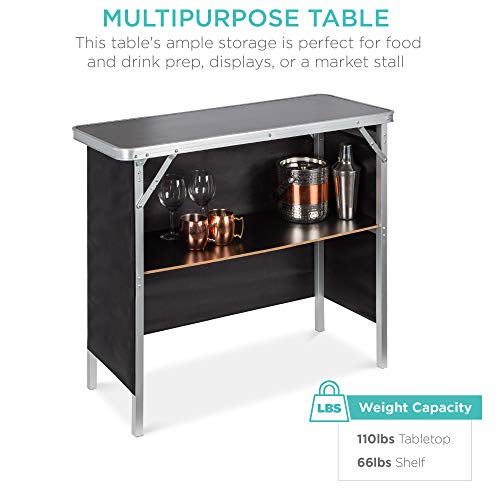 Portable Pop-Up Bar Table with Carrying Case for Indoor Outdoor Parties