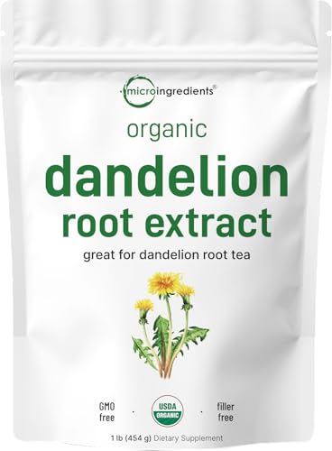 16 oz Organic Dandelion Root Extract Powder - USDA Non-GMO, Filler-Free, 454 Servings