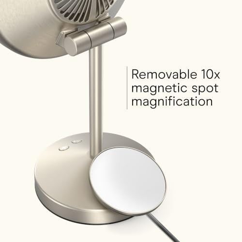 Conair Silver Vanity Mirror with Lights, Adjustable Fan & Brightness